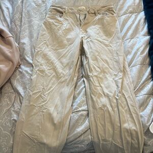 Wide leg beige jean